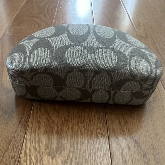 Coach Eyeglass Case Hard Clam Shell Logo Glasses or Sunglasses Khaki/Brown - Picture 3 of 7